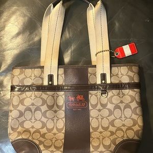 Coach Monogram Shoulder Tote Bag